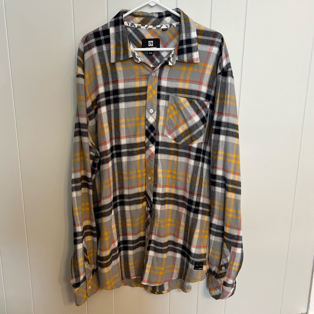 Ocean current plaid flannel size XXL